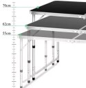 Stół Turystyczny Kempingowy Składany Regulowany Aluminiowy Czarny 120x60cm LEAN