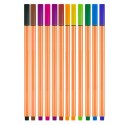 Zestaw Cienkopisy Biurowe Szkolne Grubość 0,4mm Kolorowe 12szt LEAN