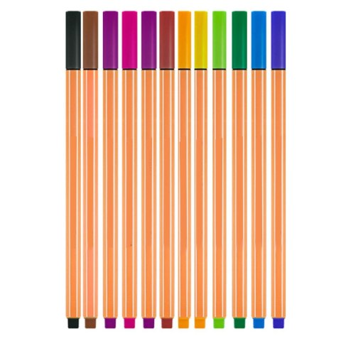 Zestaw Cienkopisy Biurowe Szkolne Grubość 0,4mm Kolorowe 12szt LEAN Zestaw Cienkopisy Biurowe Szkolne Grubość 0,4mm Kolorowe 12szt LEAN
