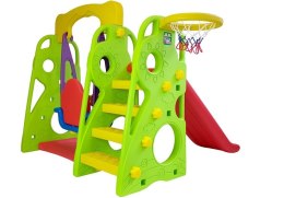 Słoneczny Zestaw ogrodowy Zjeżdżalnia Huśtawka LEAN Toys