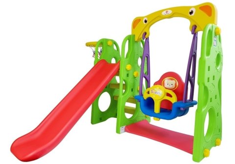Słoneczny Zestaw ogrodowy Zjeżdżalnia Huśtawka LEAN Toys Słoneczny Zestaw ogrodowy Zjeżdżalnia Huśtawka LEAN Toys