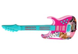 Zestaw Gitara Dla Dzieci z Mikrofonem Zestaw Karaoke Różowa LEAN Toys