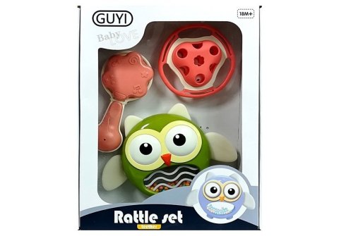 Zestaw Grzechotek dla Niemowląt Sowa z Kulkami LEAN Toys Zestaw Grzechotek dla Niemowląt Sowa z Kulkami LEAN Toys