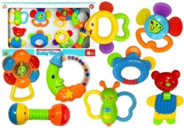 Zestaw Kolorowych Grzechotek Dla Dzieci Gryzaki 8 El. LEAN Toys