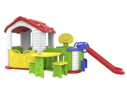Zestaw ogrodowy Domek Zjeżdżalnia Stolik LEAN Toys