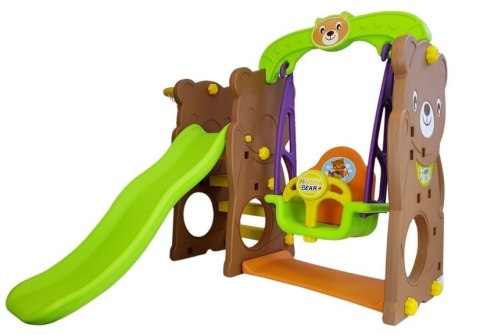 Zestaw ogrodowy Zjeżdżalnia Huśtawka MIŚ LEAN Toys Zestaw ogrodowy Zjeżdżalnia Huśtawka MIŚ LEAN Toys