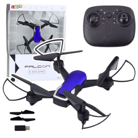 Dron Sześcioosiowy Żyroskop Światła LED Obrót 360° Niebieski LEAN Toys Dron Sześcioosiowy Żyroskop Światła LED Obrót 360° Niebieski LEAN Toys