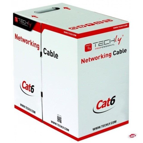 Kabel instalacyjny TechlyPro skrętka Cat6 UTP 4x2 drut CCA 305m, szary Techly Kabel instalacyjny TechlyPro skrętka Cat6 UTP 4x2 drut CCA 305m, szary Techly
