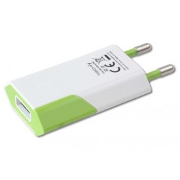 Ładowarka sieciowa Techly Slim USB 230V-5V,1A biało-zielona Techly