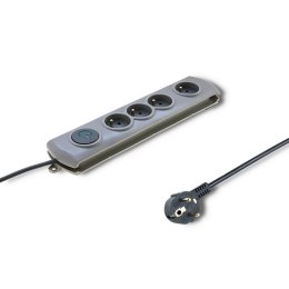 Listwa zasilająca antyprzepięciowa Qoltec Quick Switch | 4 gniazda | 2,5m | szara Qoltec
