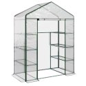 Mini Szklarnia Balkonowa Ogrodowa 4 Półki Metalowe Folia PVC 195 x 143 x 73cm LEAN