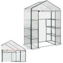 Mini Szklarnia Balkonowa Ogrodowa 4 Półki Metalowe Folia PVC 195 x 143 x 73cm LEAN