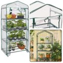 Mini Szklarnia Balkonowa Ogrodowa 4 Półki Metalowe Folia PVC 69 x 49 x 157cm LEAN