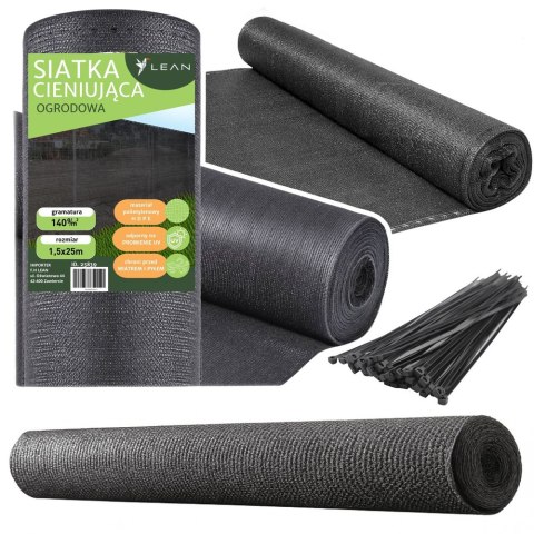 Siatka Cieniująca Na Ogrodzenie Płot Maskująca Szara 1.5M 25M 140g/m² LEAN Siatka Cieniująca Na Ogrodzenie Płot Maskująca Szara 1.5M 25M 140g/m² LEAN