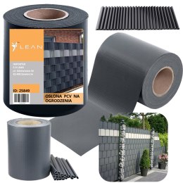 Taśma Ogrodzeniowa Ochrona UV 20 Klipsów Szara 450 g/m² 19x35m LEAN