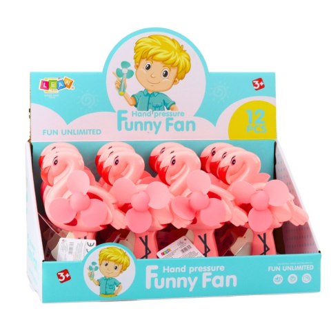 Wiatraczek Wentylator Ręczny Mechaniczny Dla Dzieci Flaming Różowy LEAN TOYS Wiatraczek Wentylator Ręczny Mechaniczny Dla Dzieci Flaming Różowy LEAN TOYS
