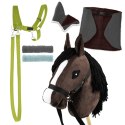 Zestaw Skippi - Hobby Horse Gniady - Derka szary i brąz - Kantar j-zielony Zestaw Skippi - Hobby Horse Gniady - Derka szary i brąz - Kantar j-zielony