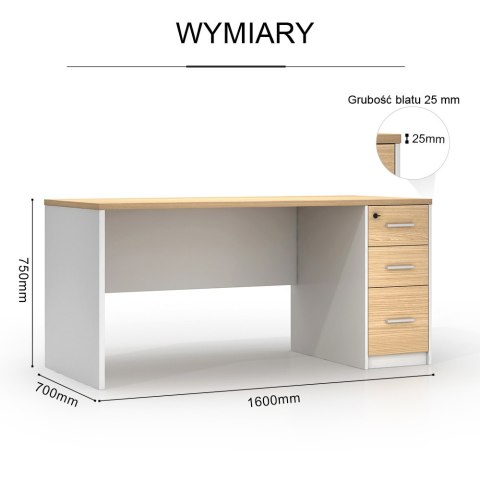 Biurko Angel Loft Work Light 160 cm ANGEL Biurko Angel Loft Work Light 160 cm ANGEL