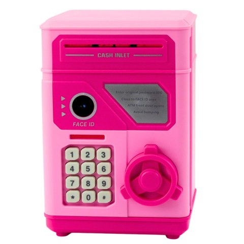 Elektroniczny Sejf Bankomat Skarbonka Na PIN Dla Dzieci Różowy LEAN Toys Elektroniczny Sejf Bankomat Skarbonka Na PIN Dla Dzieci Różowy LEAN Toys