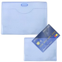 Zestaw Etui Na Identyfikator Elastyczne Przeźroczyste Niebieskie 20szt. LEAN