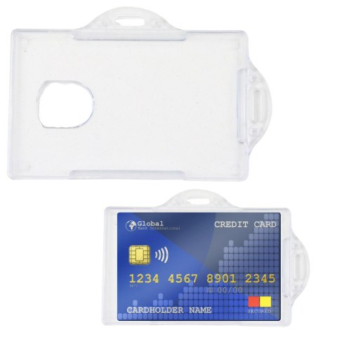 Etui Poziome Na Identyfikator Karty Twardy Plastik Przeźroczyste 10szt. LEAN Etui Poziome Na Identyfikator Karty Twardy Plastik Przeźroczyste 10szt. LEAN