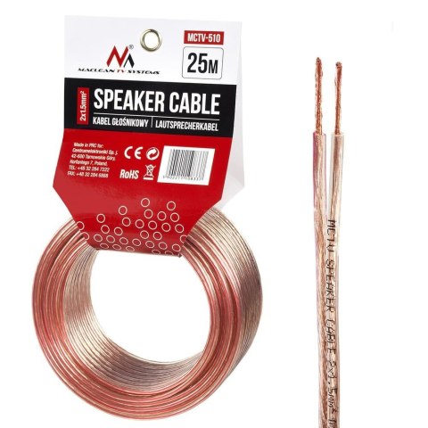 Kabel głośnikowy Maclean MCTV-510 2*1,5mm2 48*020CCA 25m Maclean