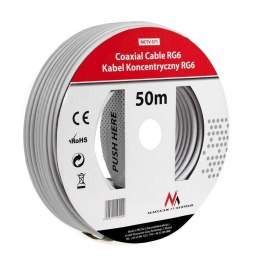 Kabel koncentryczny Maclean MCTV-571 satelitarny, antenowy 1.0CCS RG6 50m Maclean