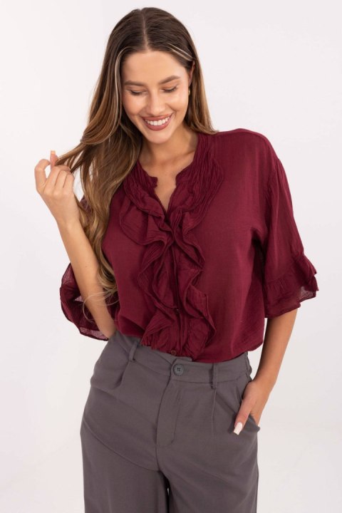 Koszula Damska Model MI-KS-92224.95 Bordo - Italy Moda Italy Moda Koszula Damska Model MI-KS-92224.95 Bordo - Italy Moda Italy Moda