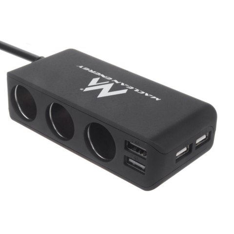 Rozdzielacz gniazda zapalniczki samochodowej Maclean MCE117A 3 gniazda, USB: 2 x 2.4A + 2 x 1A woltomierz max 120W czarny gumow Maclean Rozdzielacz gniazda zapalniczki samochodowej Maclean MCE117A 3 gniazda, USB: 2 x 2.4A + 2 x 1A woltomierz max 120W czarny gumow Maclean