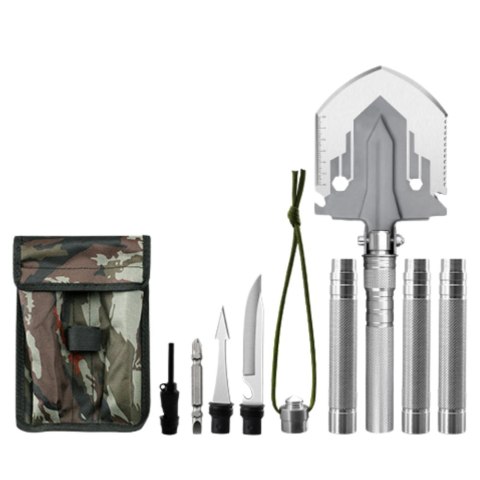 Saperka Wojskowa 16w1 Narzędzia Taktyczne Survivalowe Nóż Krzesiwo Tasak LEAN