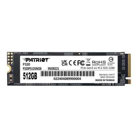 Dysk SSD Patriot P320 512GB M.2 2280 PCIe Gen3 x4 NVMe (3000/2200 MB/s) Patriot Memory Dysk SSD Patriot P320 512GB M.2 2280 PCIe Gen3 x4 NVMe (3000/2200 MB/s) Patriot Memory