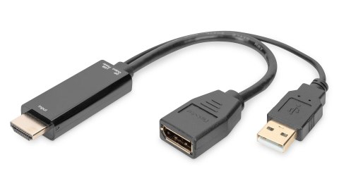 Kabel adapter DIGITUS HDMI 4K 30Hz na DisplayPort i USB A, 0,2m Digitus Kabel adapter DIGITUS HDMI 4K 30Hz na DisplayPort i USB A, 0,2m Digitus