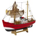 Model Kolekcjonerski Dekoracyjny Statek Kuter Rybacki Czerwony 30x26cm LEAN Toys