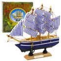Model Kolekcjonerski Dekoracyjny Statek Żaglowiec Biało-Niebieski 16x15cm LEAN Toys
