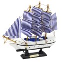 Model Kolekcjonerski Dekoracyjny Statek Żaglowiec Biało-Niebieski 18x17cm LEAN Toys