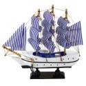 Model Kolekcjonerski Dekoracyjny Statek Żaglowiec Biało-Niebieski 18x17cm LEAN Toys