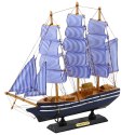 Model Kolekcjonerski Dekoracyjny Statek Żaglowiec Biało-Niebieski 33x31cm LEAN Toys