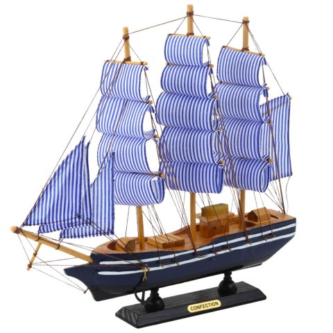 Model Kolekcjonerski Dekoracyjny Statek Żaglowiec Biało-Niebieski 33x31cm LEAN Toys Model Kolekcjonerski Dekoracyjny Statek Żaglowiec Biało-Niebieski 33x31cm LEAN Toys