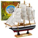Model Kolekcjonerski Dekoracyjny Statek Żaglowiec Czarno-Biały 21x21cm LEAN Toys
