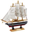 Model Kolekcjonerski Dekoracyjny Statek Żaglowiec Czarno-Biały 21x21cm LEAN Toys