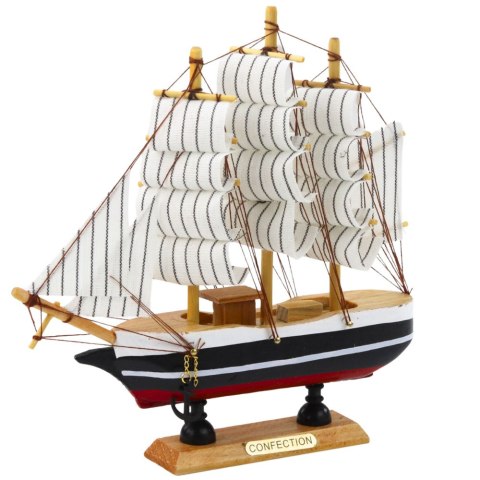 Model Kolekcjonerski Dekoracyjny Statek Żaglowiec Czarno-Biały 21x21cm LEAN Toys Model Kolekcjonerski Dekoracyjny Statek Żaglowiec Czarno-Biały 21x21cm LEAN Toys