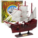 Model Kolekcjonerski Dekoracyjny Statek Żaglowiec Czerwony 24x23cm LEAN Toys