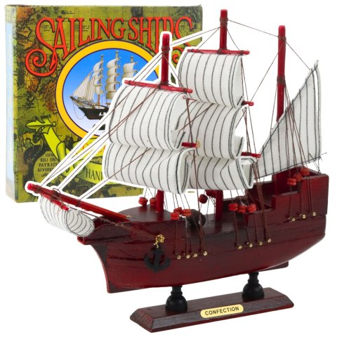 Model Kolekcjonerski Dekoracyjny Statek Żaglowiec Czerwony 24x23cm LEAN Toys Model Kolekcjonerski Dekoracyjny Statek Żaglowiec Czerwony 24x23cm LEAN Toys
