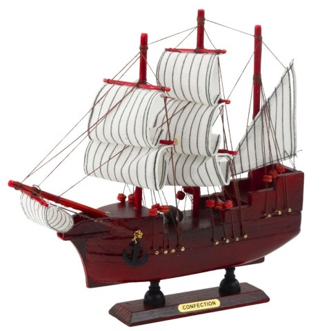 Model Kolekcjonerski Dekoracyjny Statek Żaglowiec Czerwony 24x23cm LEAN Toys Model Kolekcjonerski Dekoracyjny Statek Żaglowiec Czerwony 24x23cm LEAN Toys