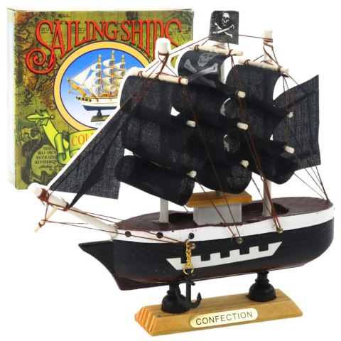 Model Kolekcjonerski Dekoracyjny Statek Żaglowiec Piracki Czarny 16x15cm LEAN Toys Model Kolekcjonerski Dekoracyjny Statek Żaglowiec Piracki Czarny 16x15cm LEAN Toys