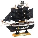 Model Kolekcjonerski Dekoracyjny Statek Żaglowiec Piracki Czarny 16x15cm LEAN Toys
