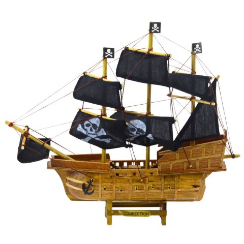 Model Kolekcjonerski Dekoracyjny Statek Żaglowiec Piracki Czarny 33x29cm LEAN Toys Model Kolekcjonerski Dekoracyjny Statek Żaglowiec Piracki Czarny 33x29cm LEAN Toys