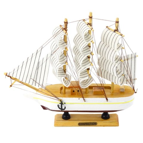 Model Kolekcjonerski Dekoracyjny Statek Żaglowiec Trójmasztowy Biały 24x23cm LEAN Toys Model Kolekcjonerski Dekoracyjny Statek Żaglowiec Trójmasztowy Biały 24x23cm LEAN Toys