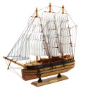 Model Kolekcjonerski Dekoracyjny Statek Żaglowiec Trójmasztowy Biały 39x36cm LEAN Toys