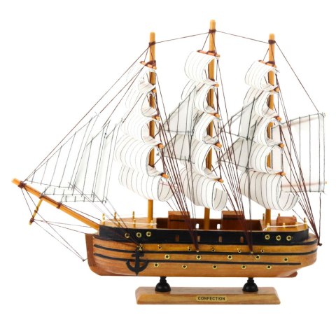 Model Kolekcjonerski Dekoracyjny Statek Żaglowiec Trójmasztowy Biały 39x36cm LEAN Toys Model Kolekcjonerski Dekoracyjny Statek Żaglowiec Trójmasztowy Biały 39x36cm LEAN Toys